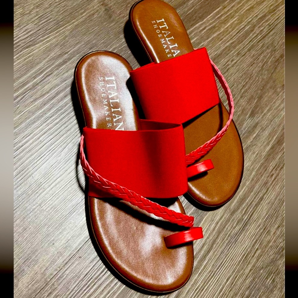 Italian shoemakers red sandals